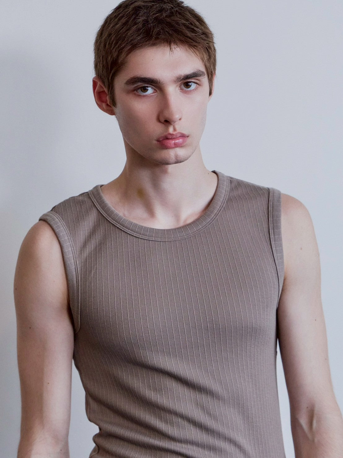 【Waviness】Fluted Ribbed Sleeveless