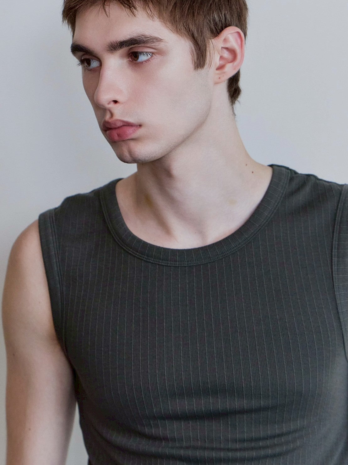 【Waviness】Fluted Ribbed Sleeveless