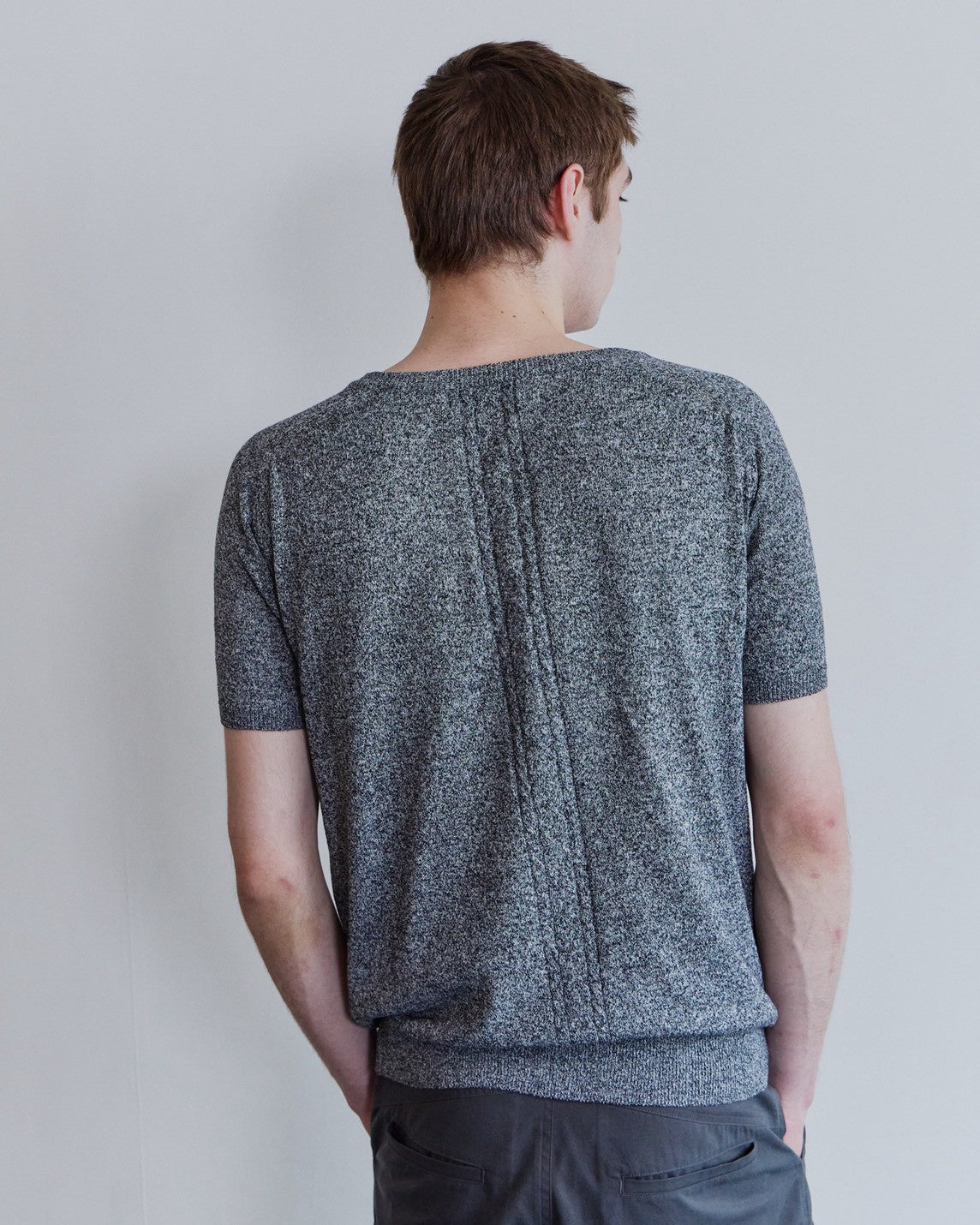 【Waviness】Saddle Line Henley-neck Half Knit
