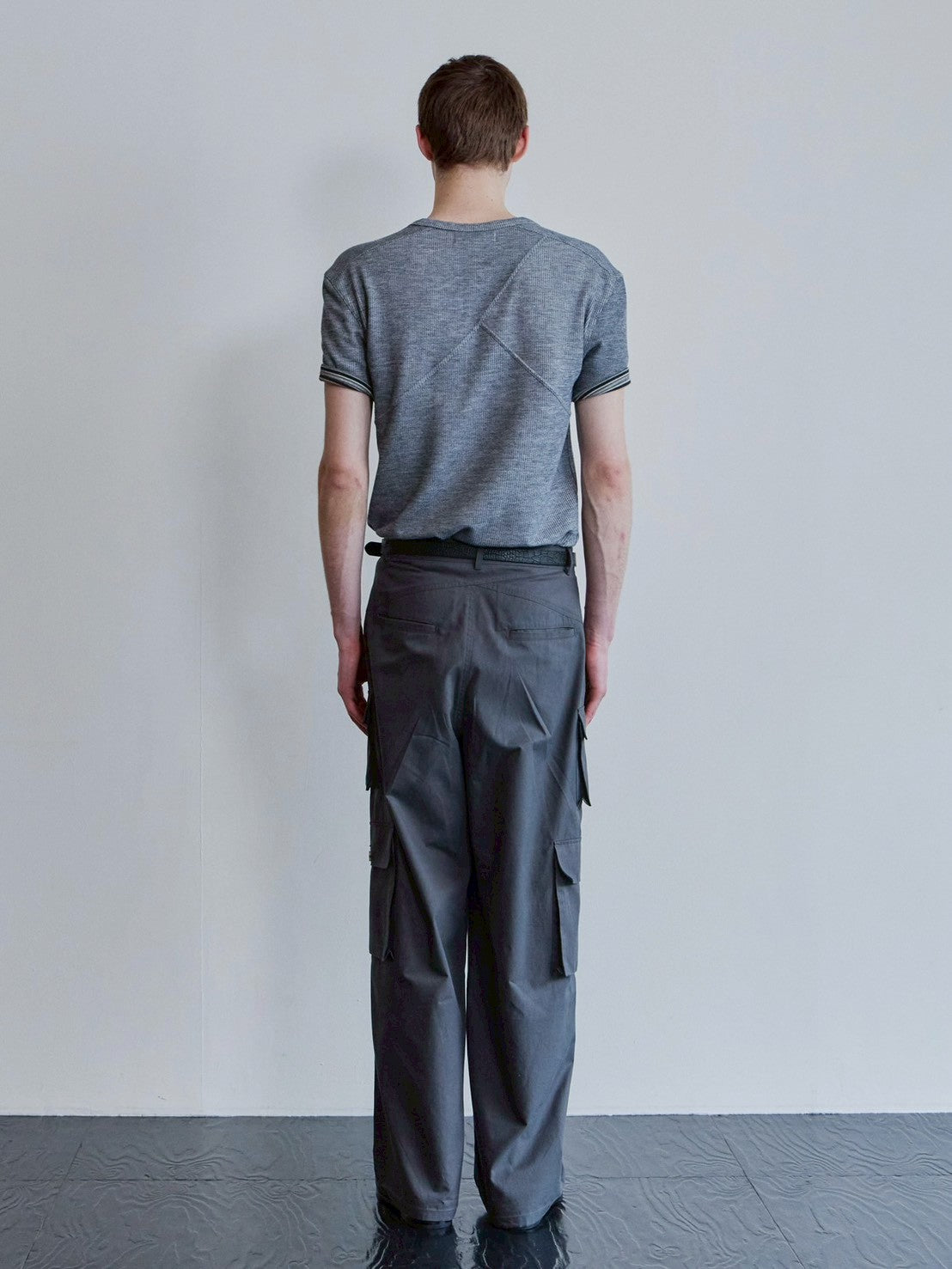 【Waviness】Ribbed Layered Henley-neck T-shirts