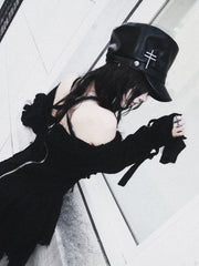 【YIKAI LABORATORY】LORRAINE CROSS SYMBOL LEATHER CAP