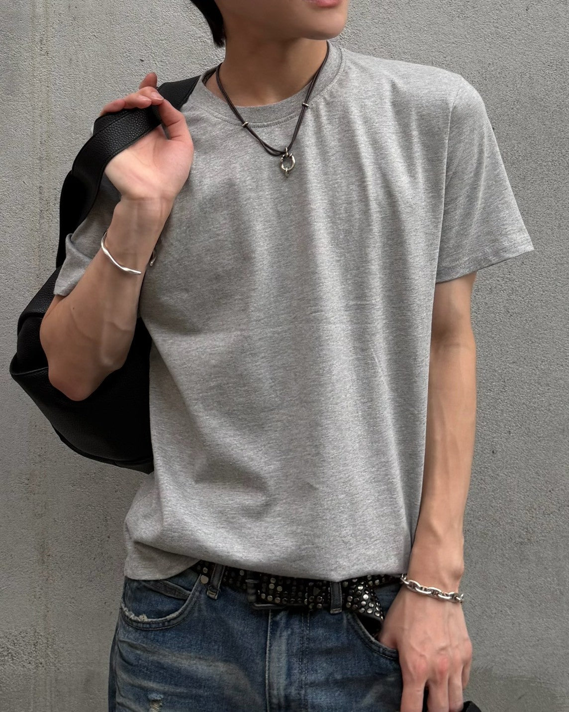 受注制【Chikashitsu +】muscle fit crop t-shirt (3color)