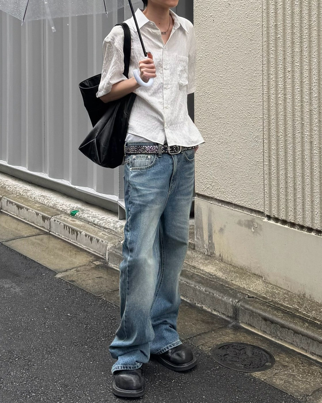 受注制【Chikashitsu +】signature flare denim pants (2color)