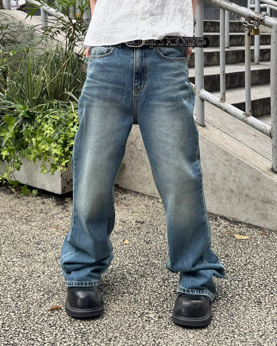 受注制【Chikashitsu +】signature flare denim pants (2color)