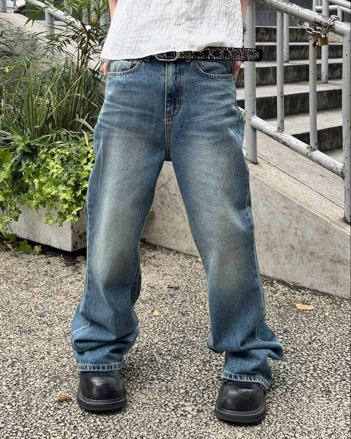 受注制【Chikashitsu +】signature flare denim pants (2color)