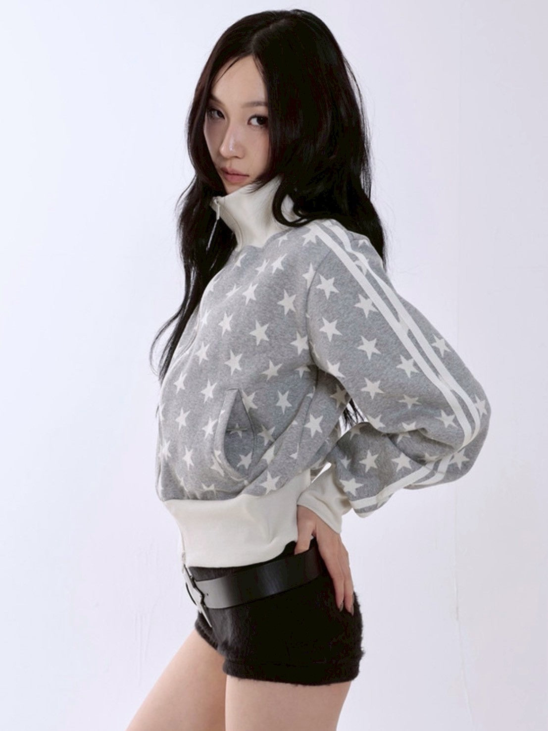 【runningHIGH】STAR JACQUARD ZIP UP JACKET