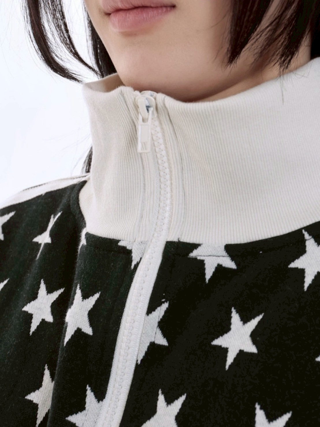 【runningHIGH】STAR JACQUARD ZIP UP JACKET