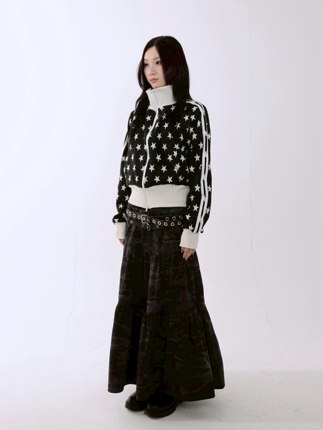 【runningHIGH】STAR JACQUARD ZIP UP JACKET