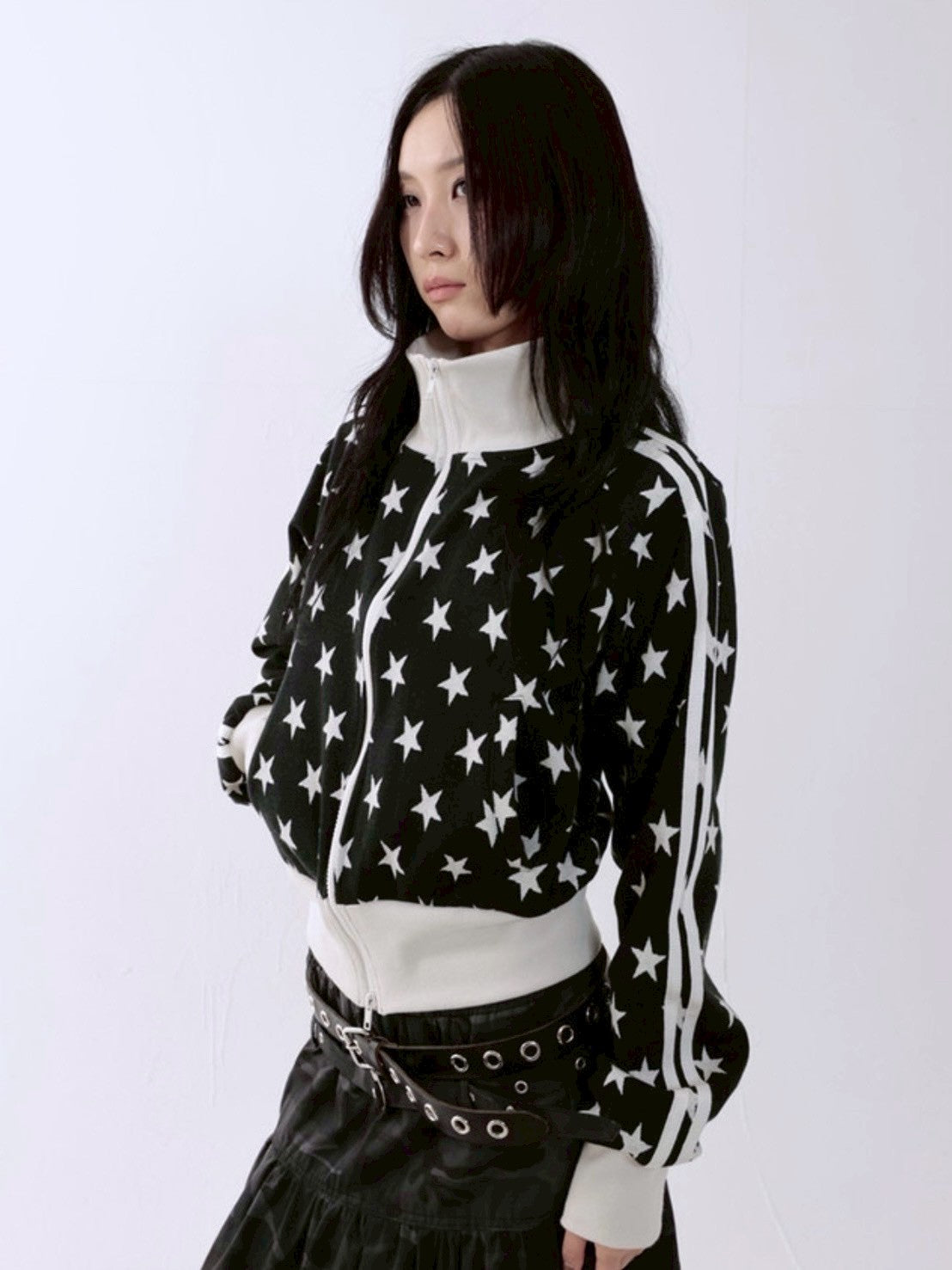 【runningHIGH】STAR JACQUARD ZIP UP JACKET