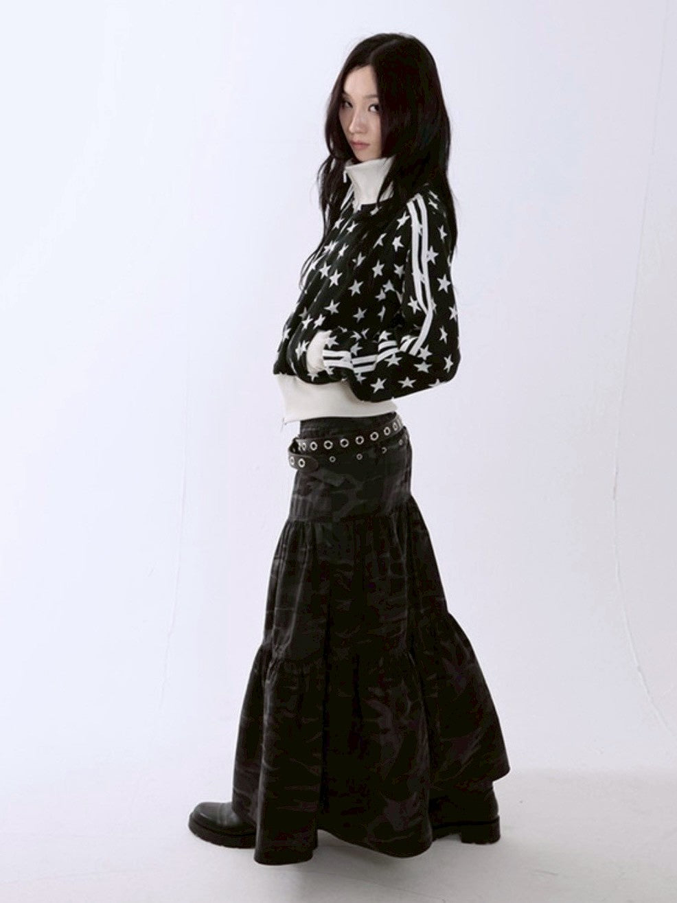 【runningHIGH】STAR JACQUARD ZIP UP JACKET