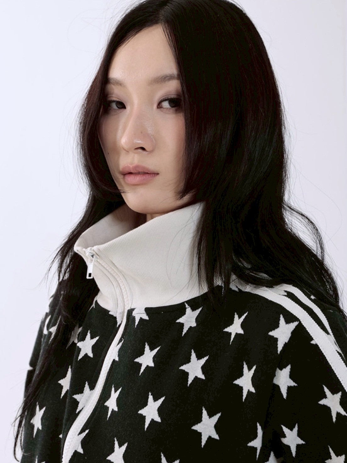 【runningHIGH】STAR JACQUARD ZIP UP JACKET