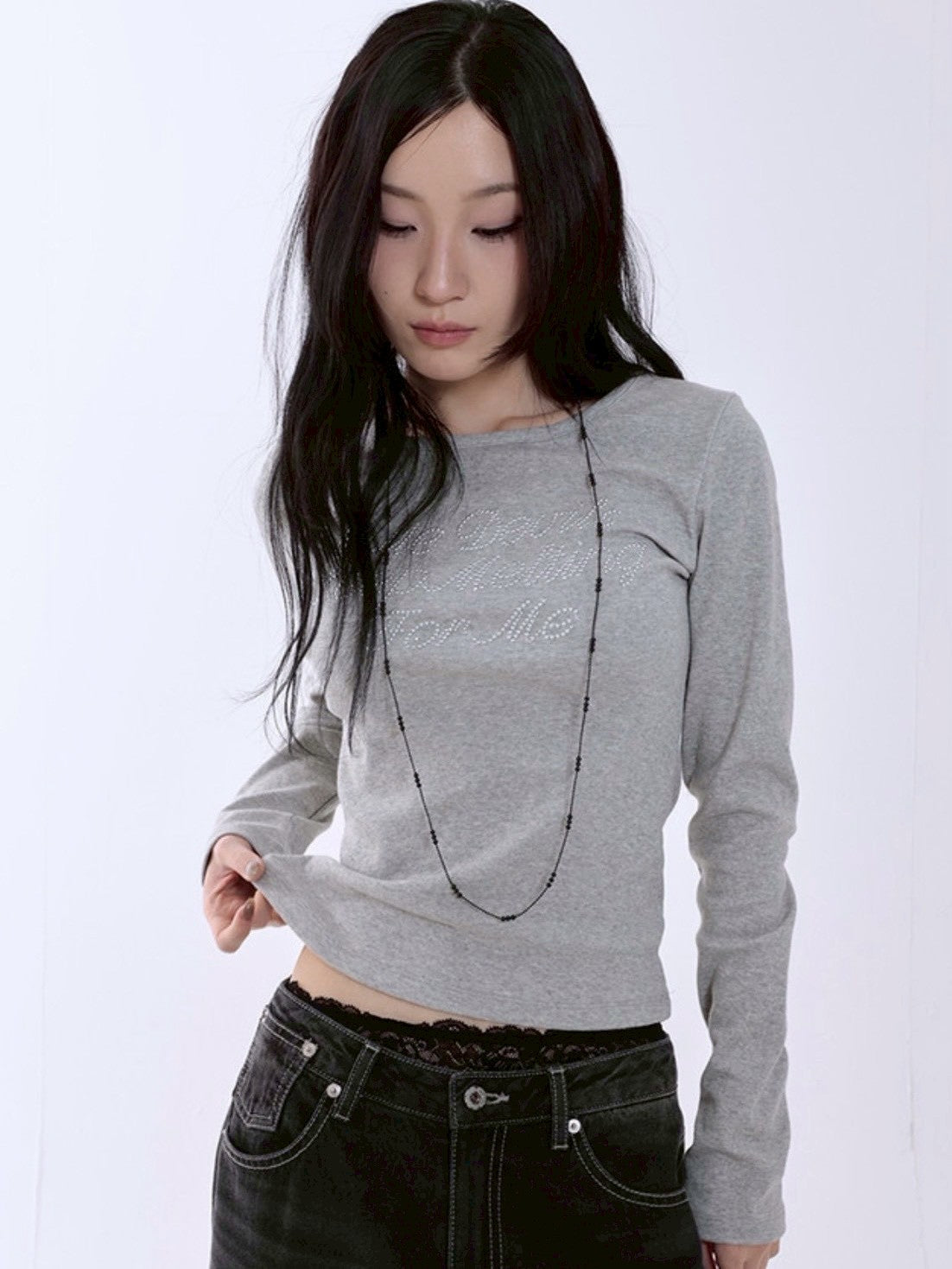 【runningHIGH】HOTFIX LETTERING L/S TEE