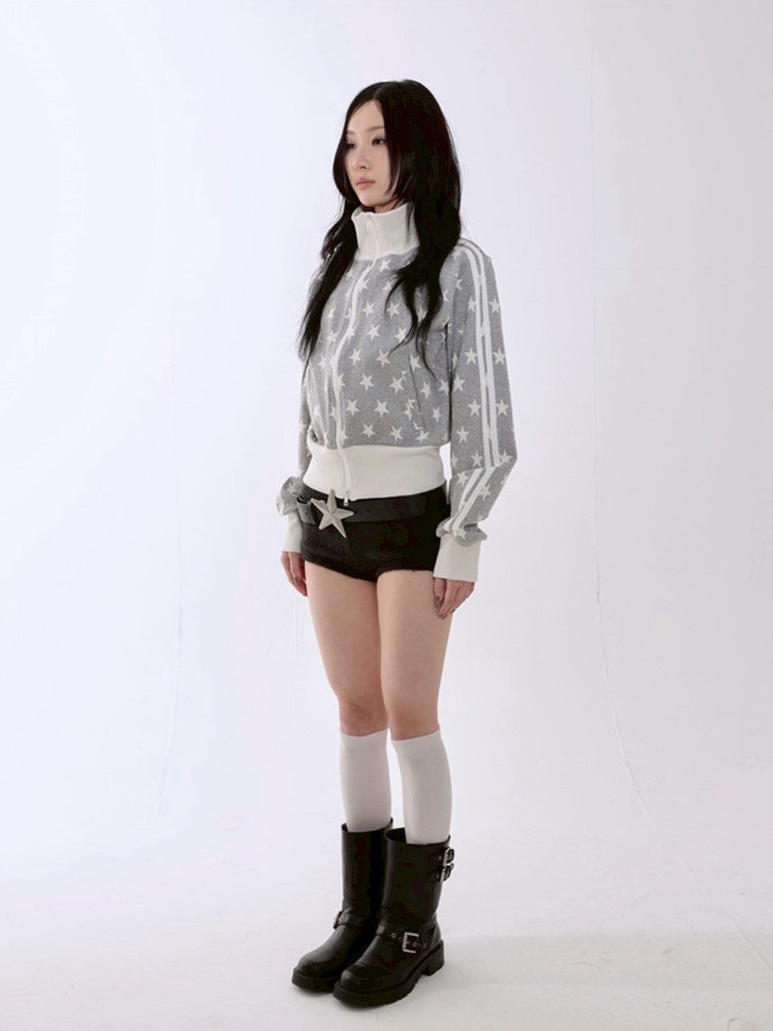 【runningHIGH】STAR JACQUARD ZIP UP JACKET