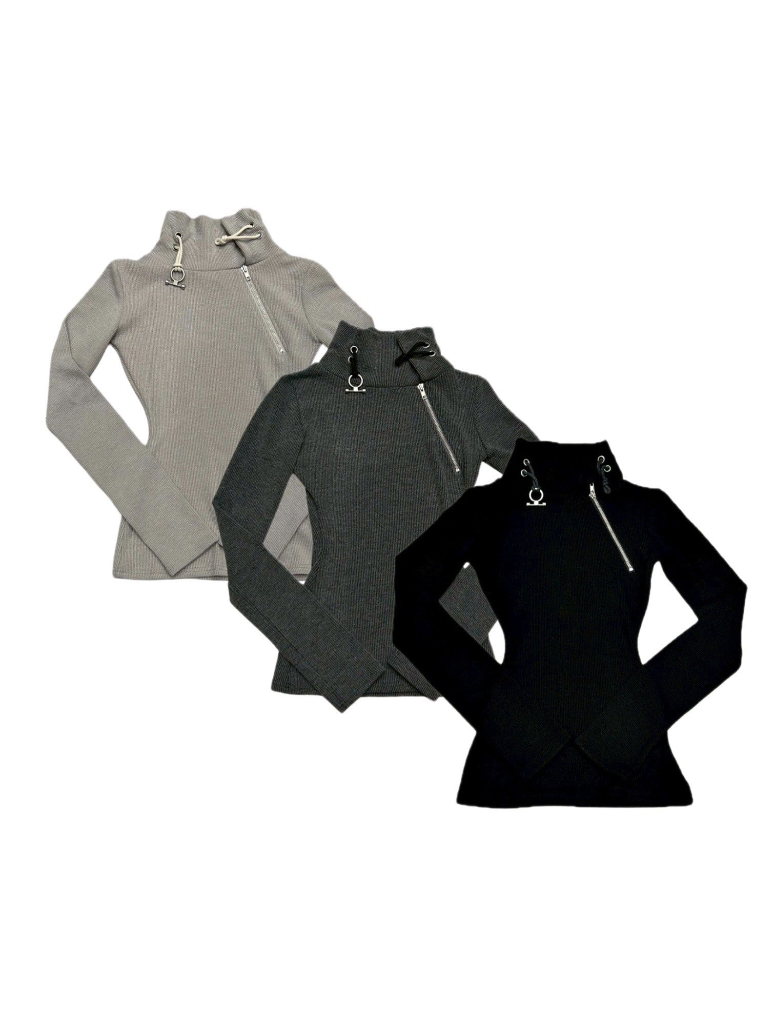 3/1 20:00発売受注制【nmtc +】zip high neck long sleeve