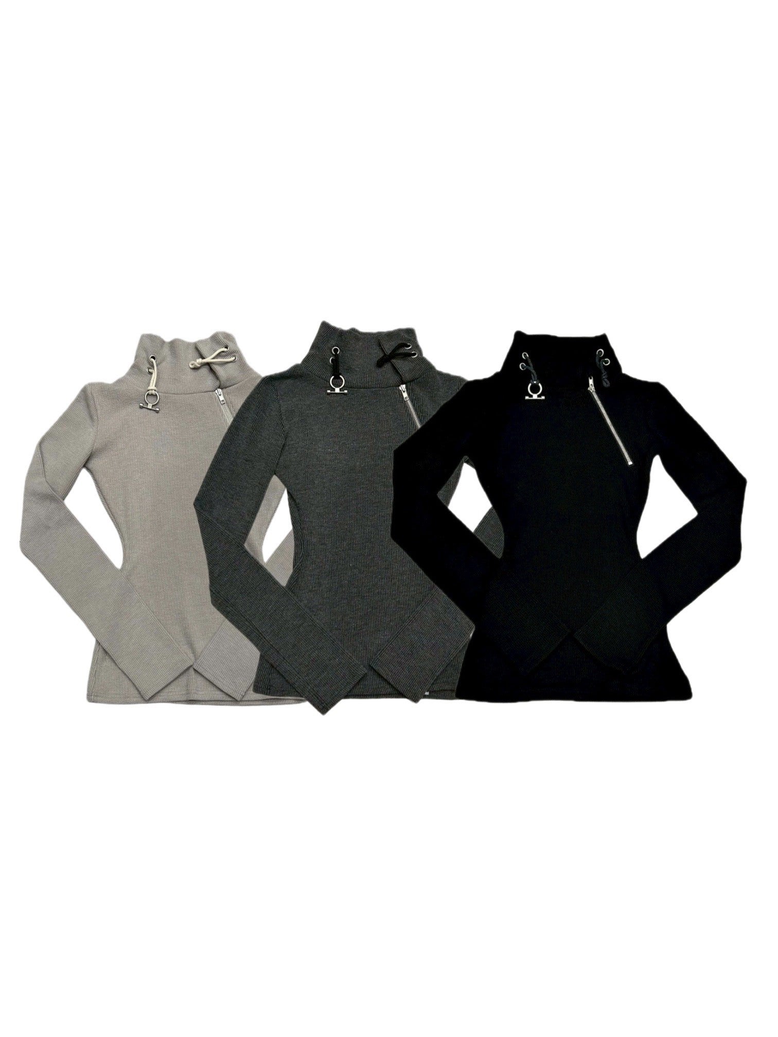 3/1 20:00発売受注制【nmtc +】zip high neck long sleeve