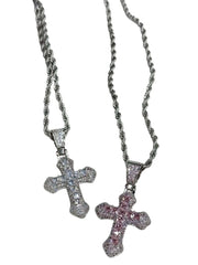 受注制【nmtc +】zirconia cross necklace (2color)
