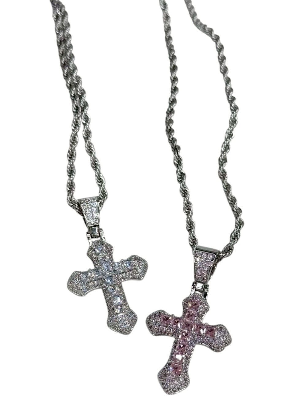 受注制【nmtc +】zirconia cross necklace (2color)