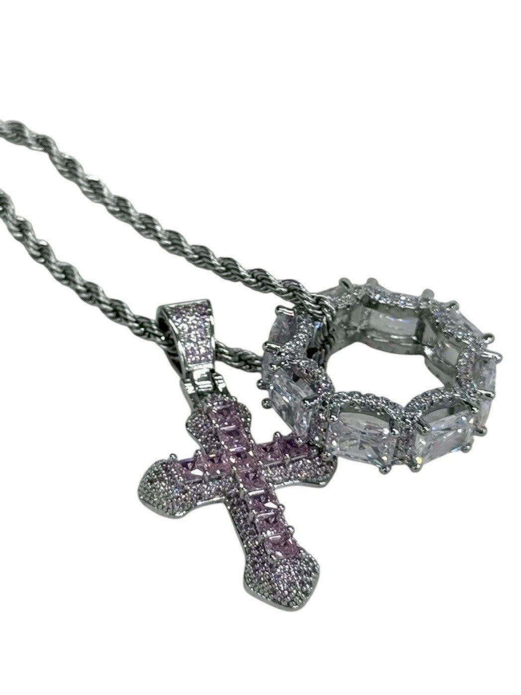 受注制【nmtc +】zirconia cross necklace (2color)