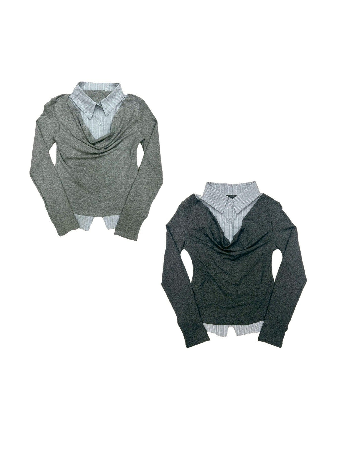 受注制【nmtc+】draep layered shirts (2color