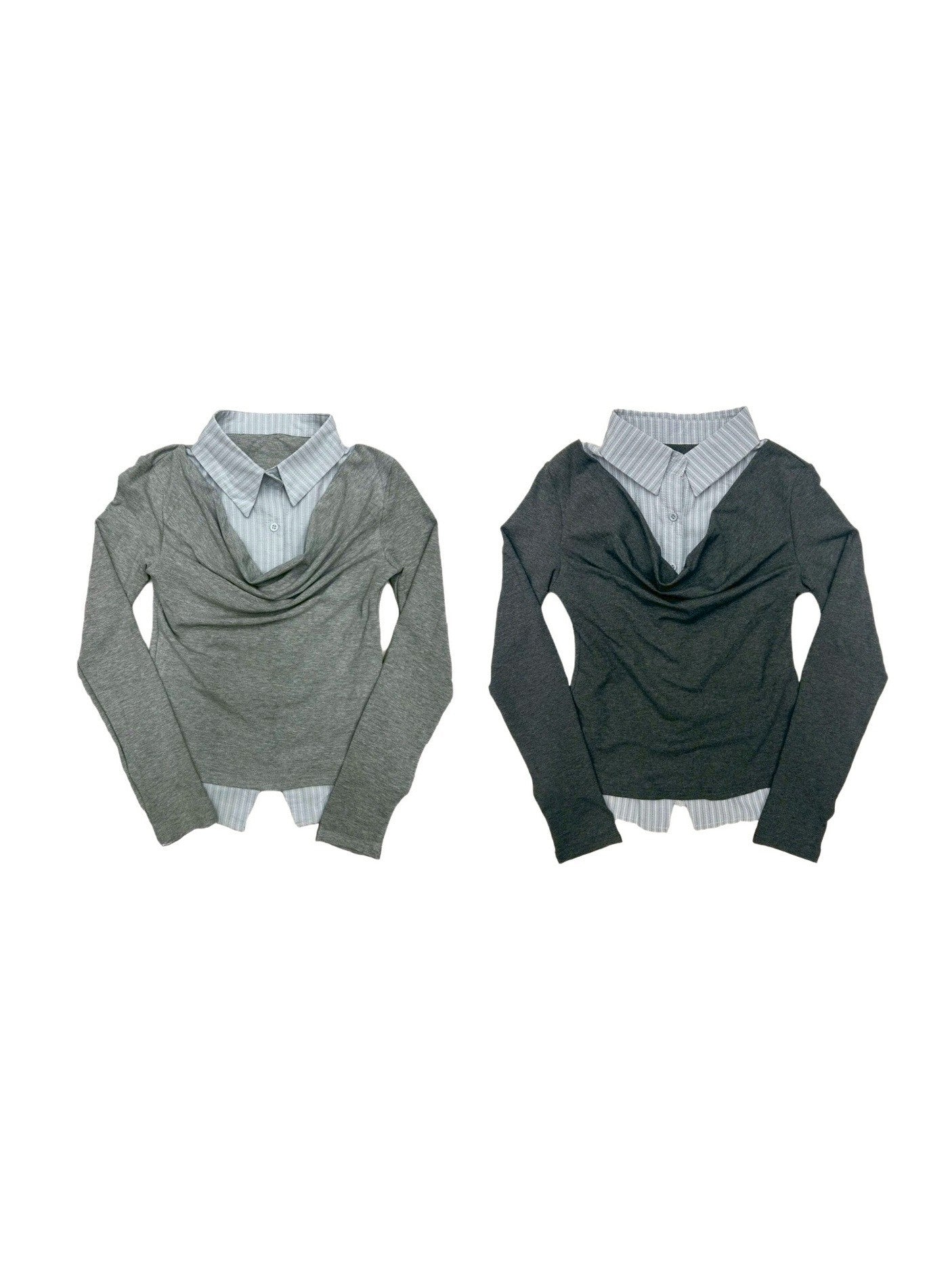 受注制【nmtc+】draep layered shirts (2color
