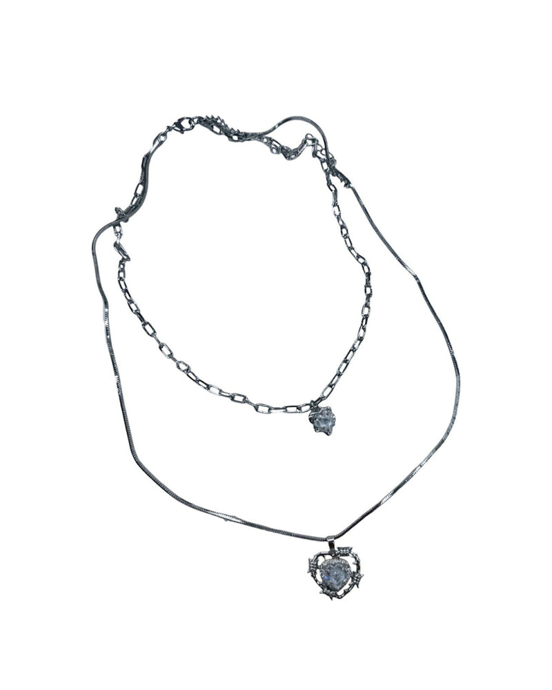 受注制【nmtc+】heart wire layered necklace