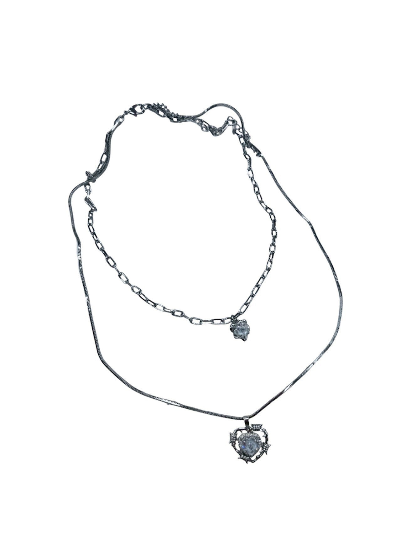 受注制【nmtc +】heart wire layered necklace