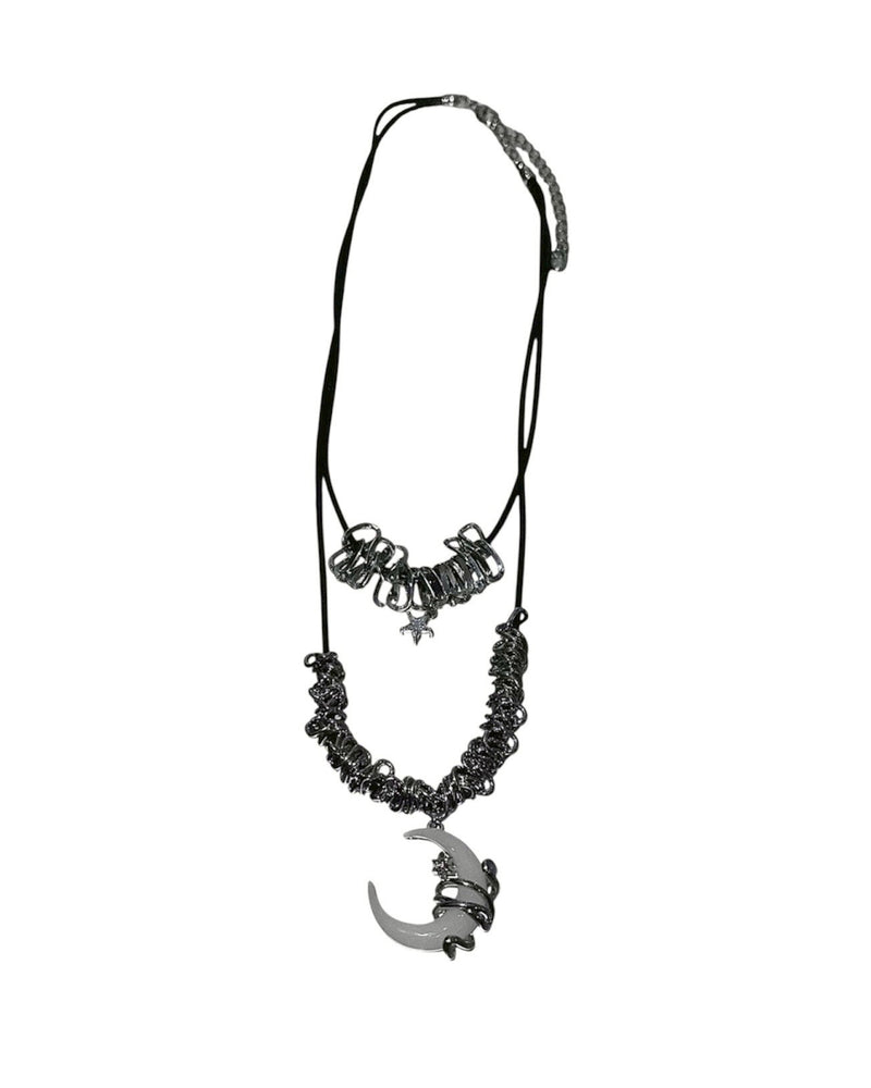 受注制【nmtc+】moon pendant star layered necklace