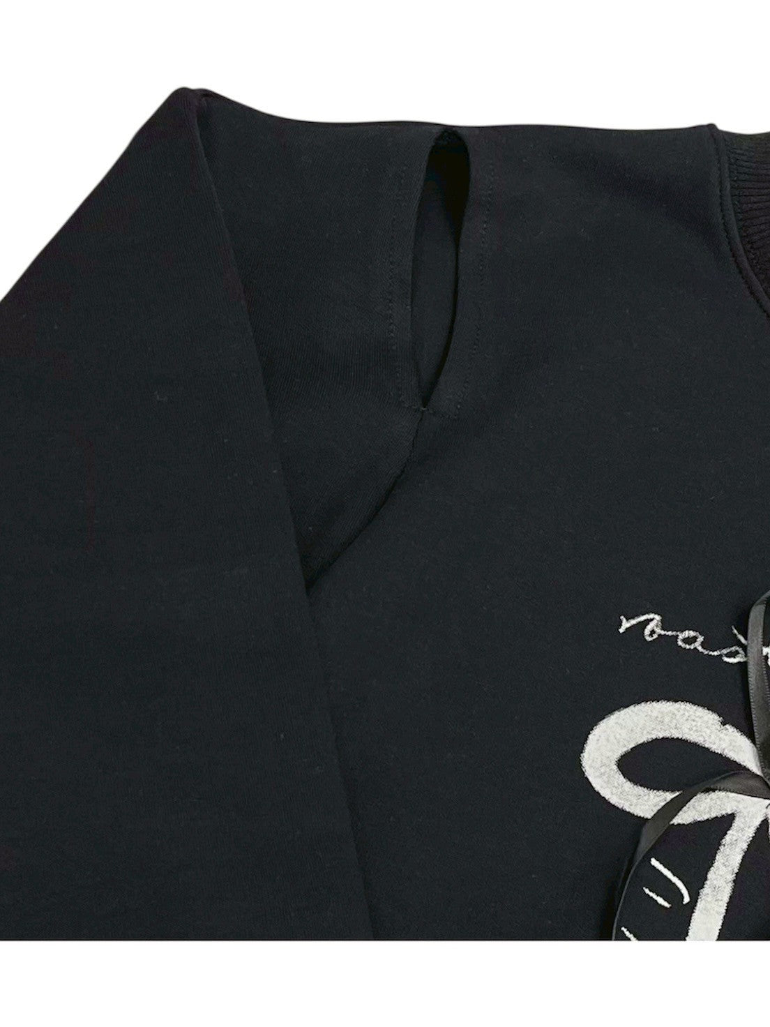 受注制【nmtc +】ribbon design sweat shirts (2color) / 【エヌエムティーシープラス】リボンデザイン長袖スウェット