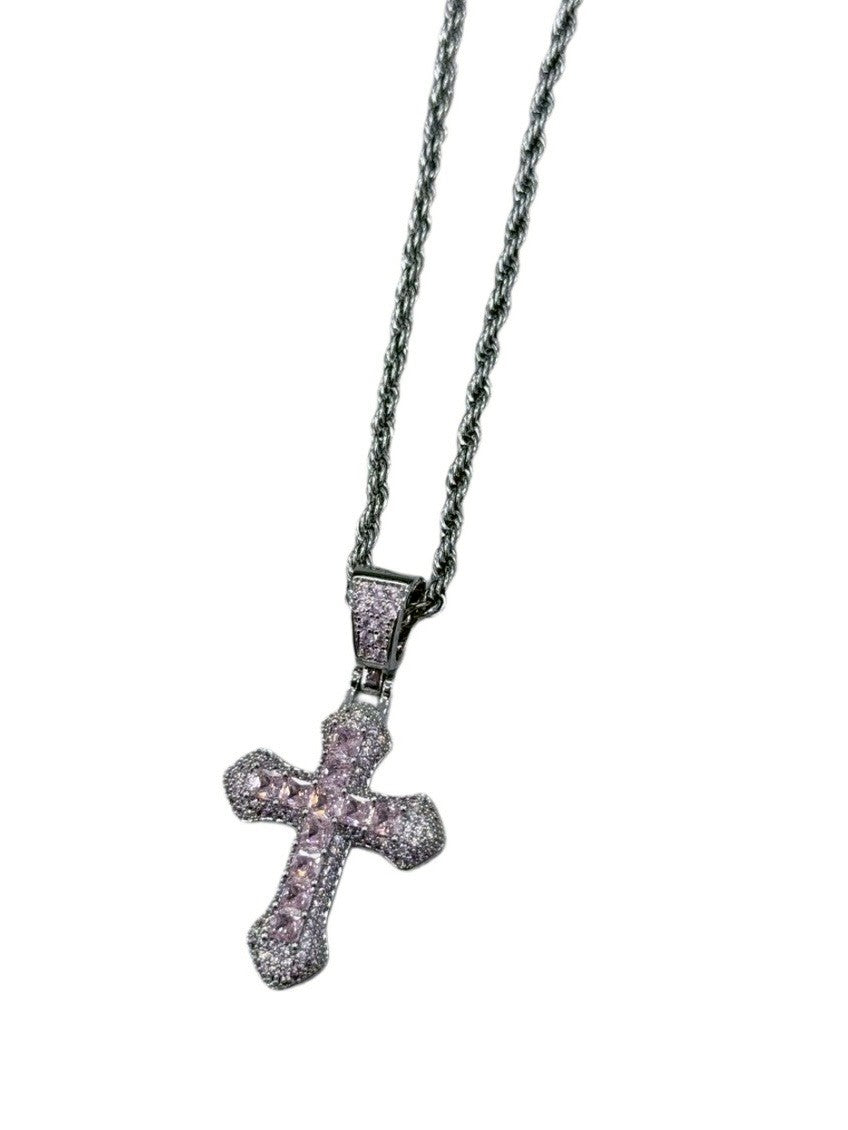 受注制【nmtc +】zirconia cross necklace (2color)