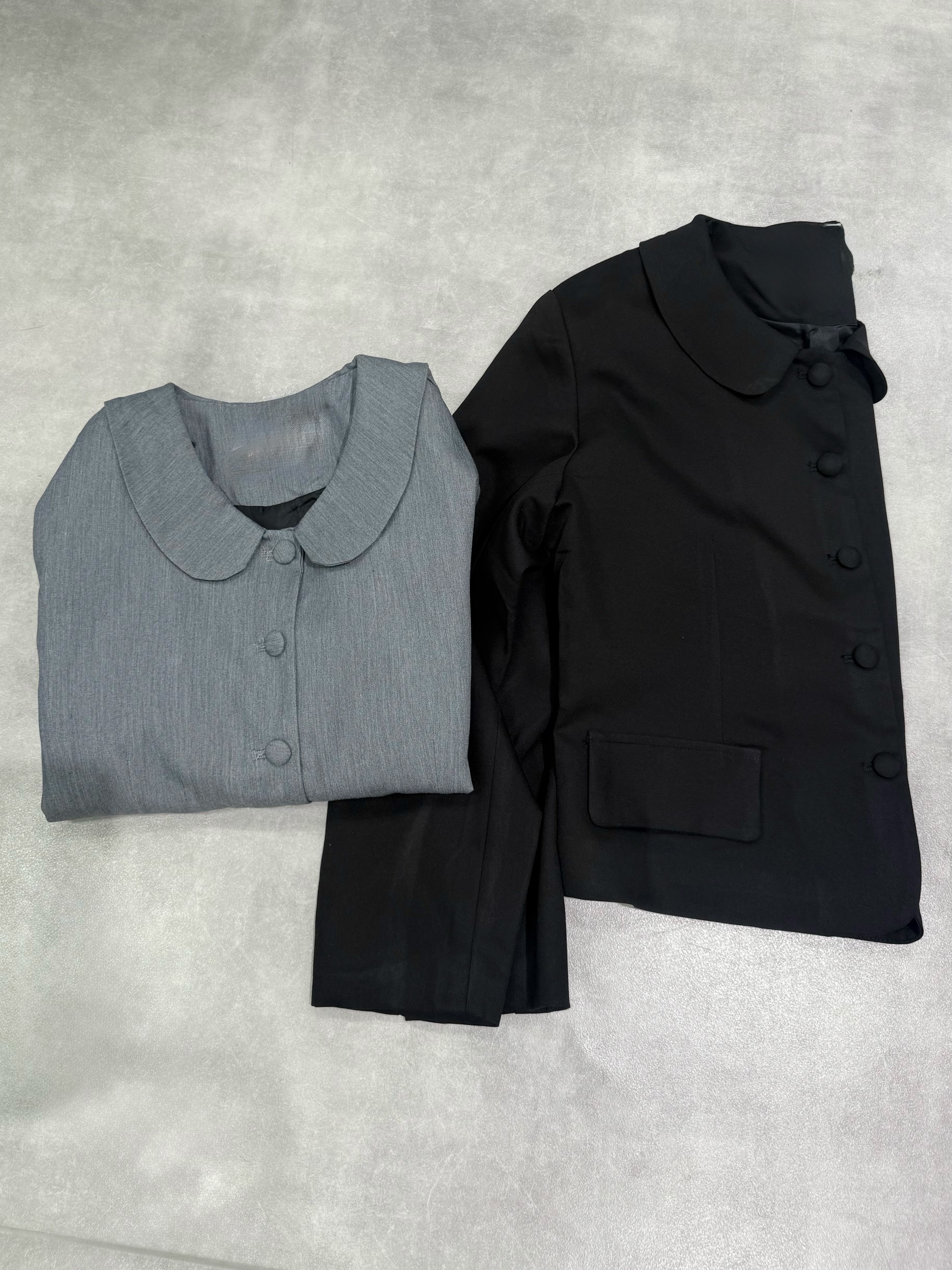 名古屋WEB限定受注制【nmtc+】round collar single cropped jacket (2color)