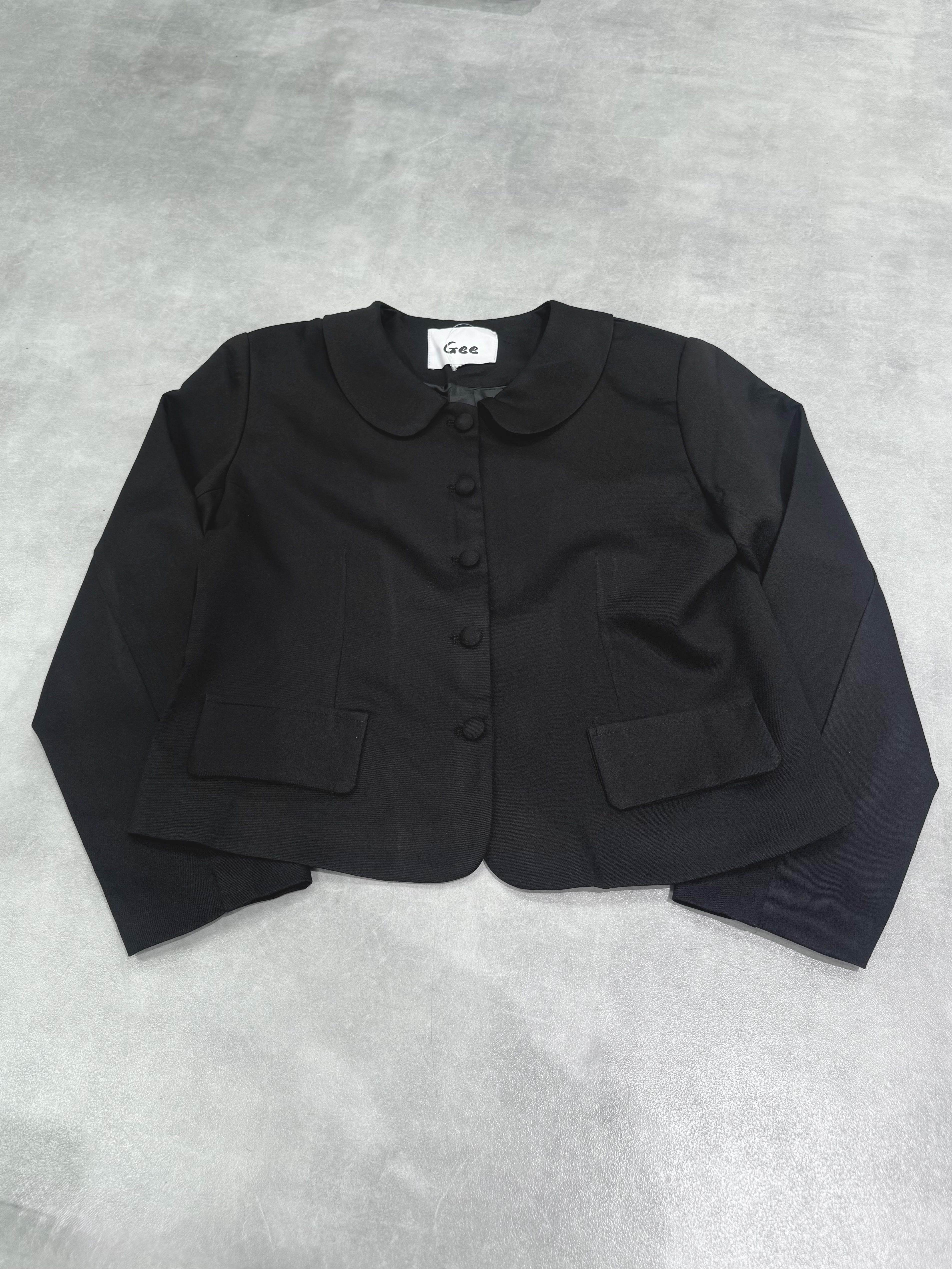 名古屋WEB限定受注制【nmtc+】round collar single cropped jacket (2color)