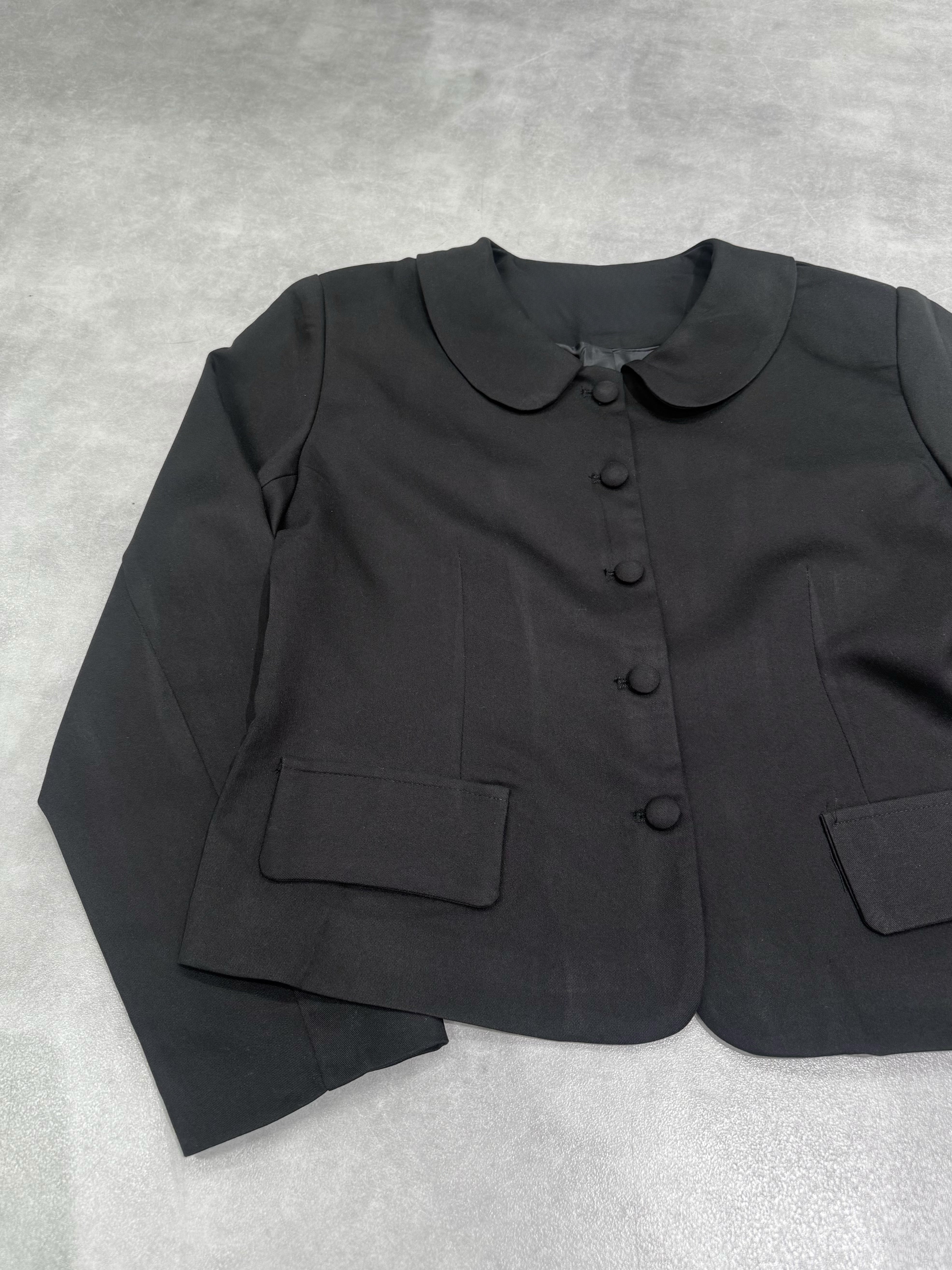 名古屋WEB限定受注制【nmtc+】round collar single cropped jacket (2color)