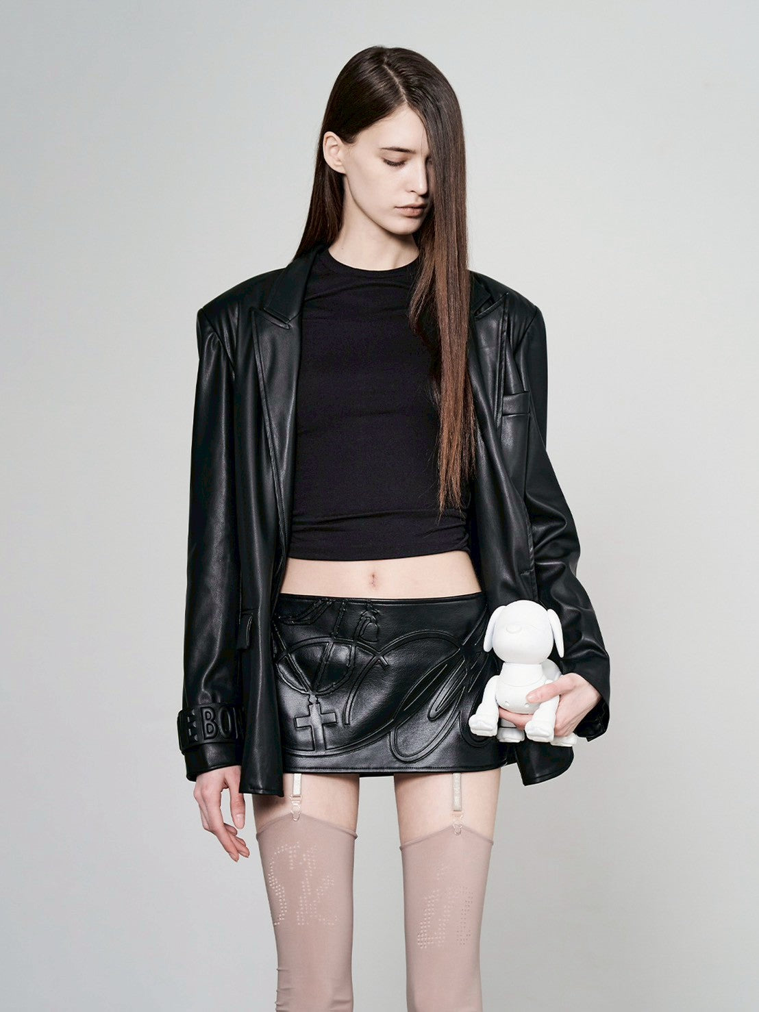 【bonnae】Embossed micro pleated skirt