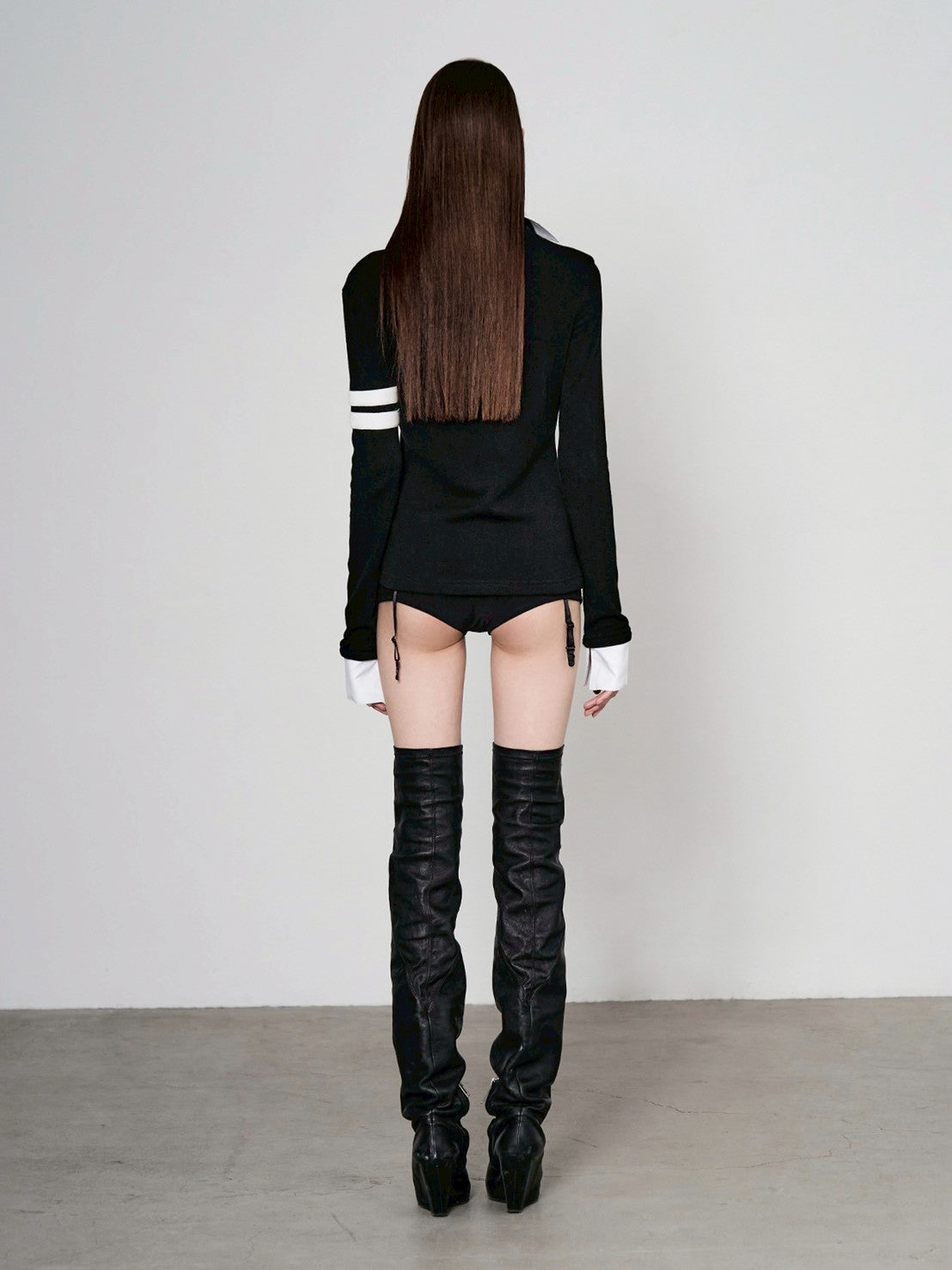 【bonnae】Beaded double collar top