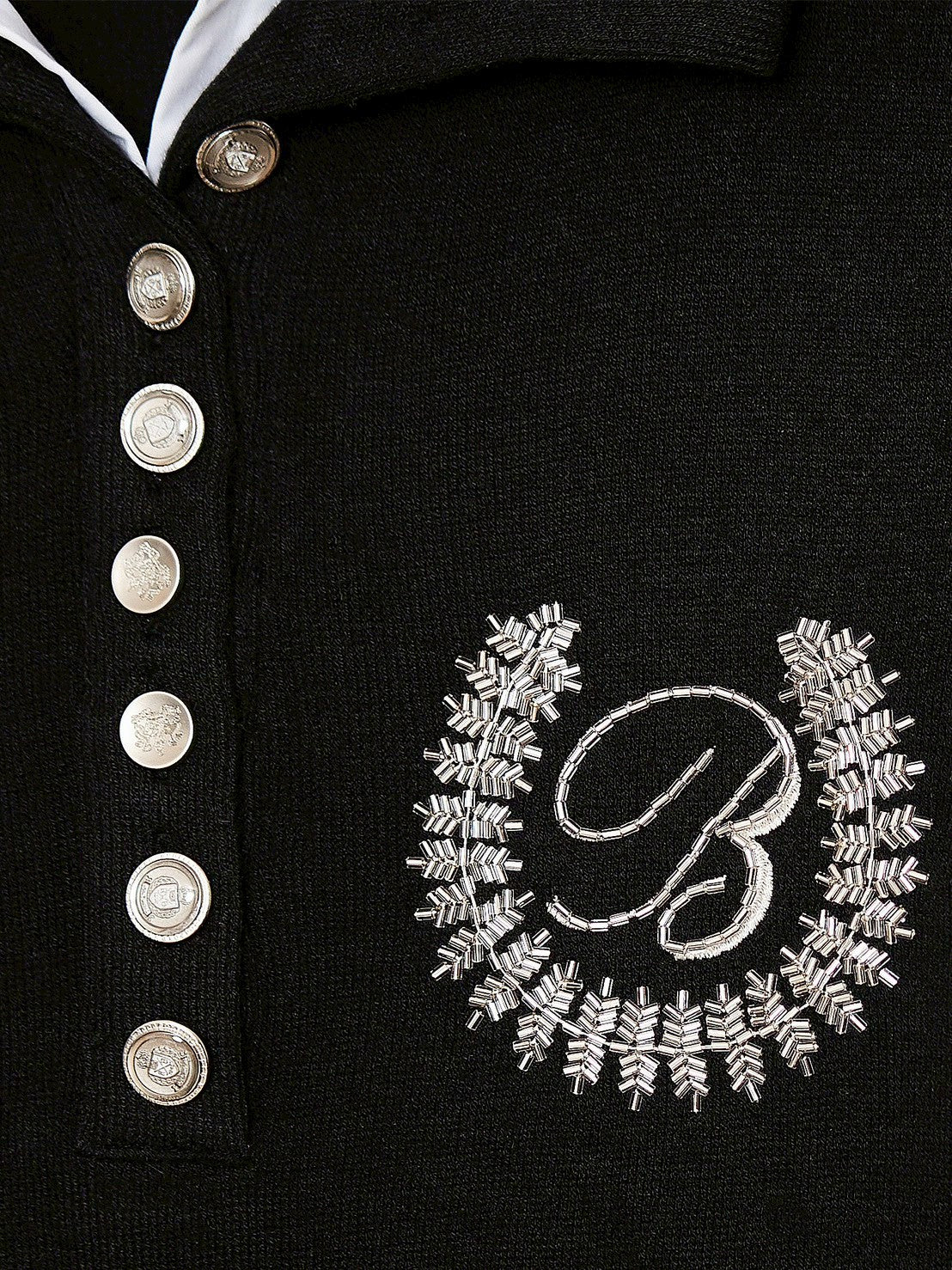 【bonnae】Beaded double collar top