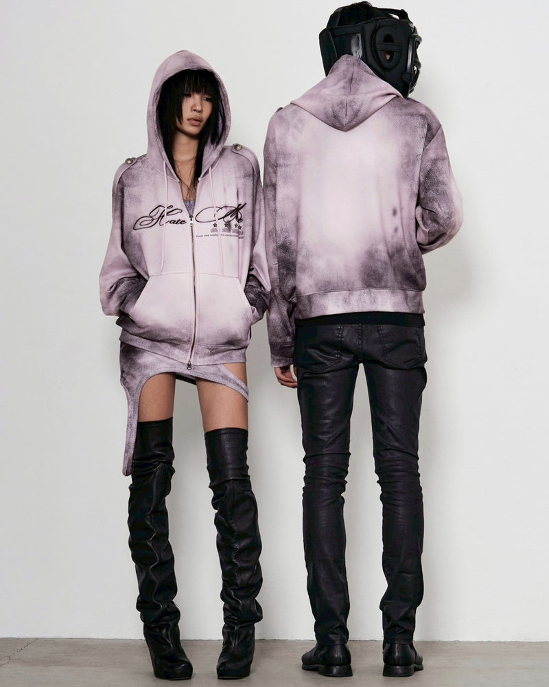 【bonnae】Dusty pink zip-up hoodie