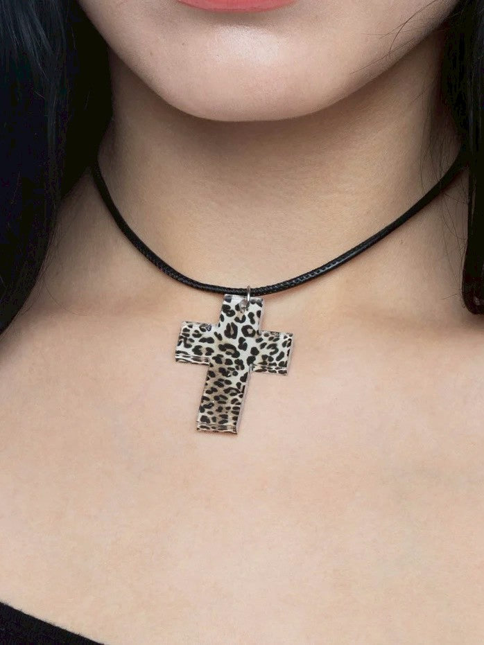 【HeavenSent】Leopard Cross Necklace