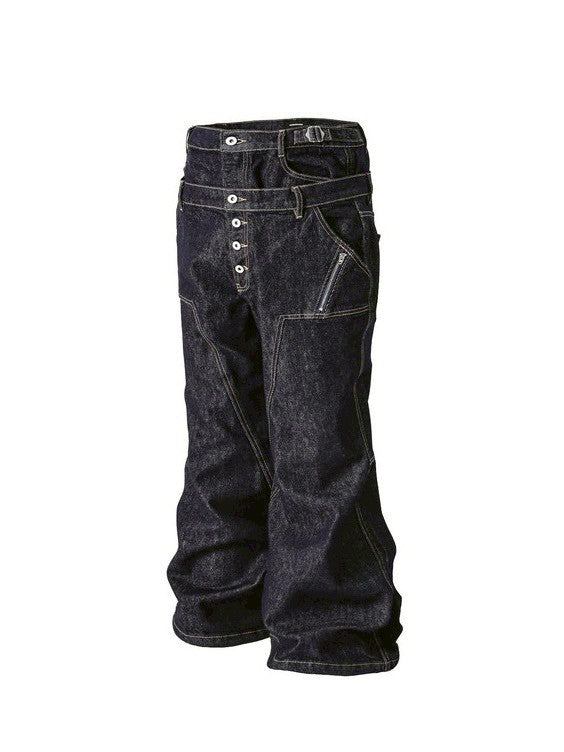 【roaringrad】Double Obi Zip Denim Pants