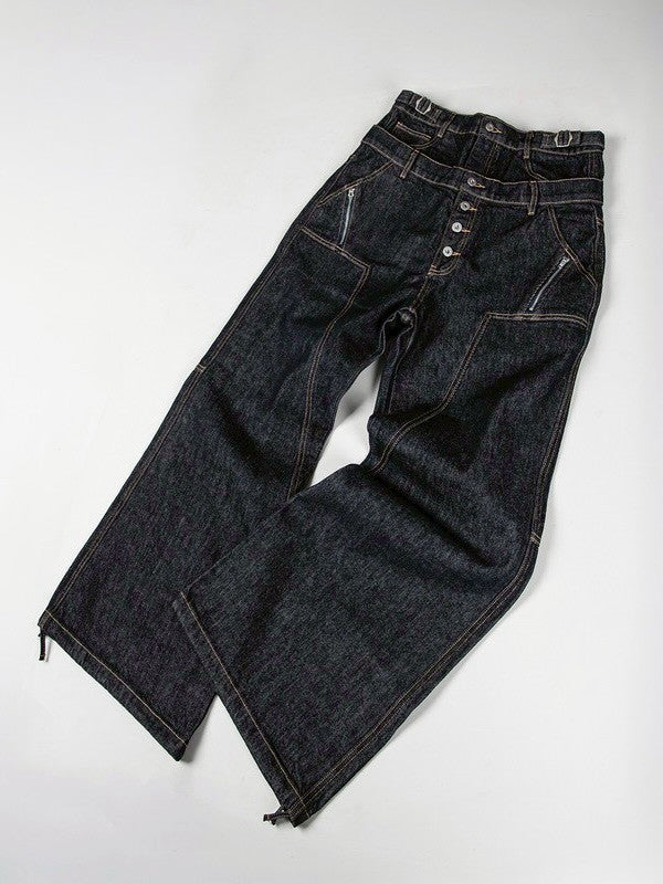 【roaringrad】Double Obi Zip Denim Pants