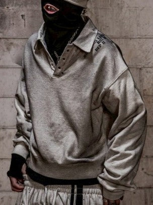 【roaringrad】Dirty Polo Sweatshirt