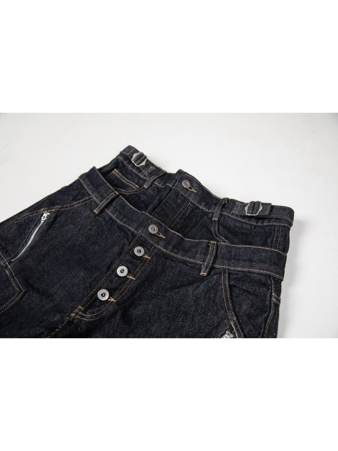 【roaringrad】Double Obi Zip Denim Pants