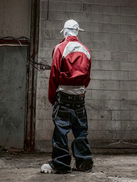 【roaringrad】Double Obi Zip Denim Pants