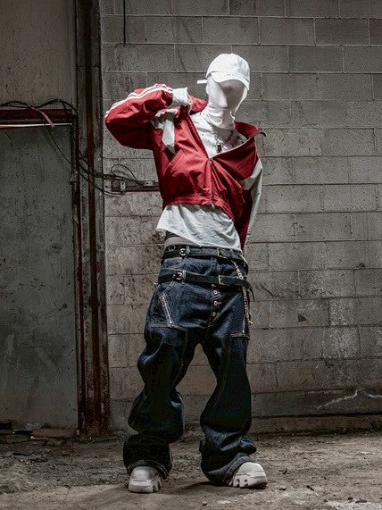 【roaringrad】Double Obi Zip Denim Pants