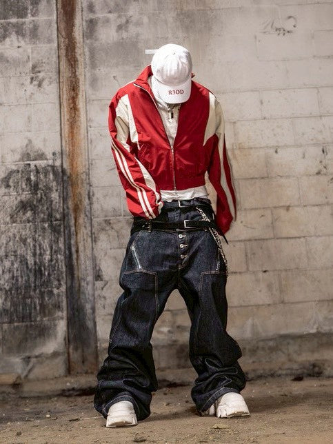 【roaringrad】Double Obi Zip Denim Pants