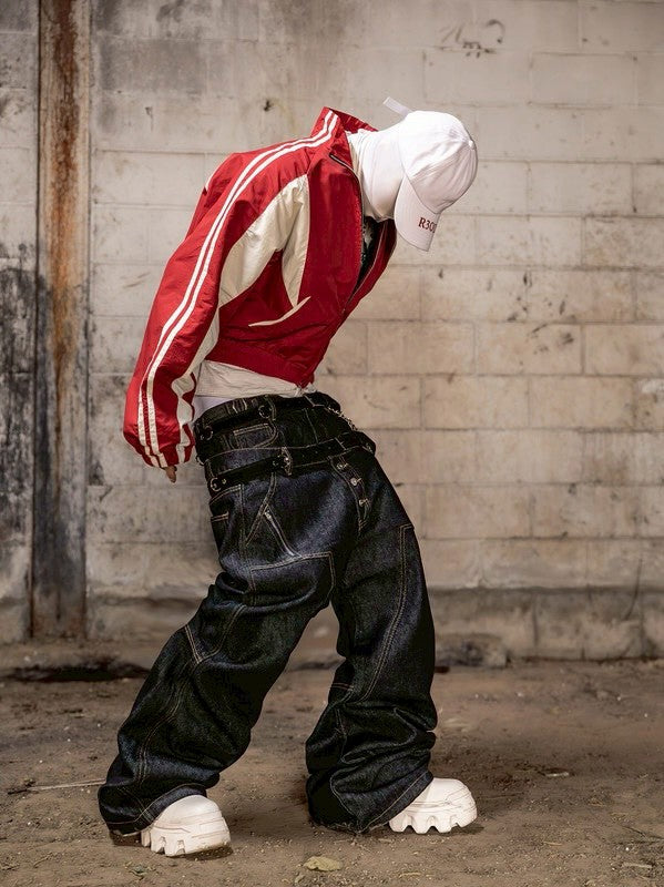 【roaringrad】Double Obi Zip Denim Pants