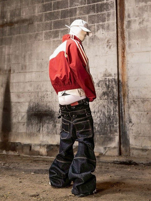 【roaringrad】Double Obi Zip Denim Pants
