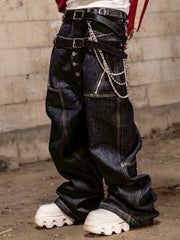 【roaringrad】Double Obi Zip Denim Pants