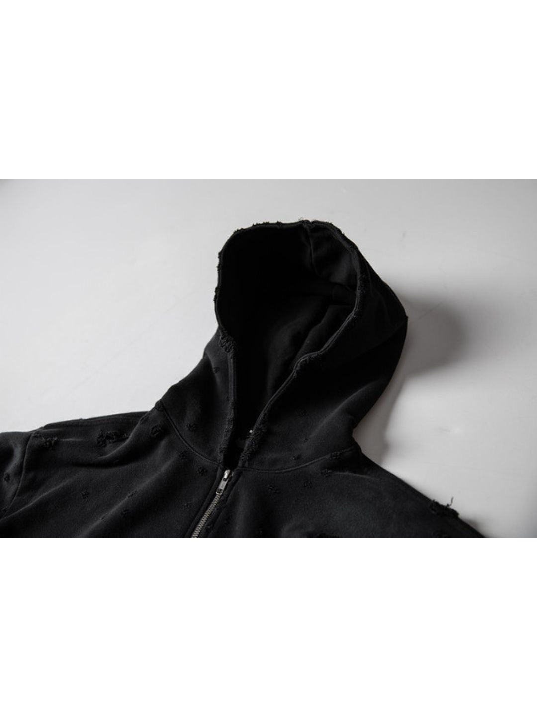 【roaringrad】Destroyed Crop Hoodie Jacket