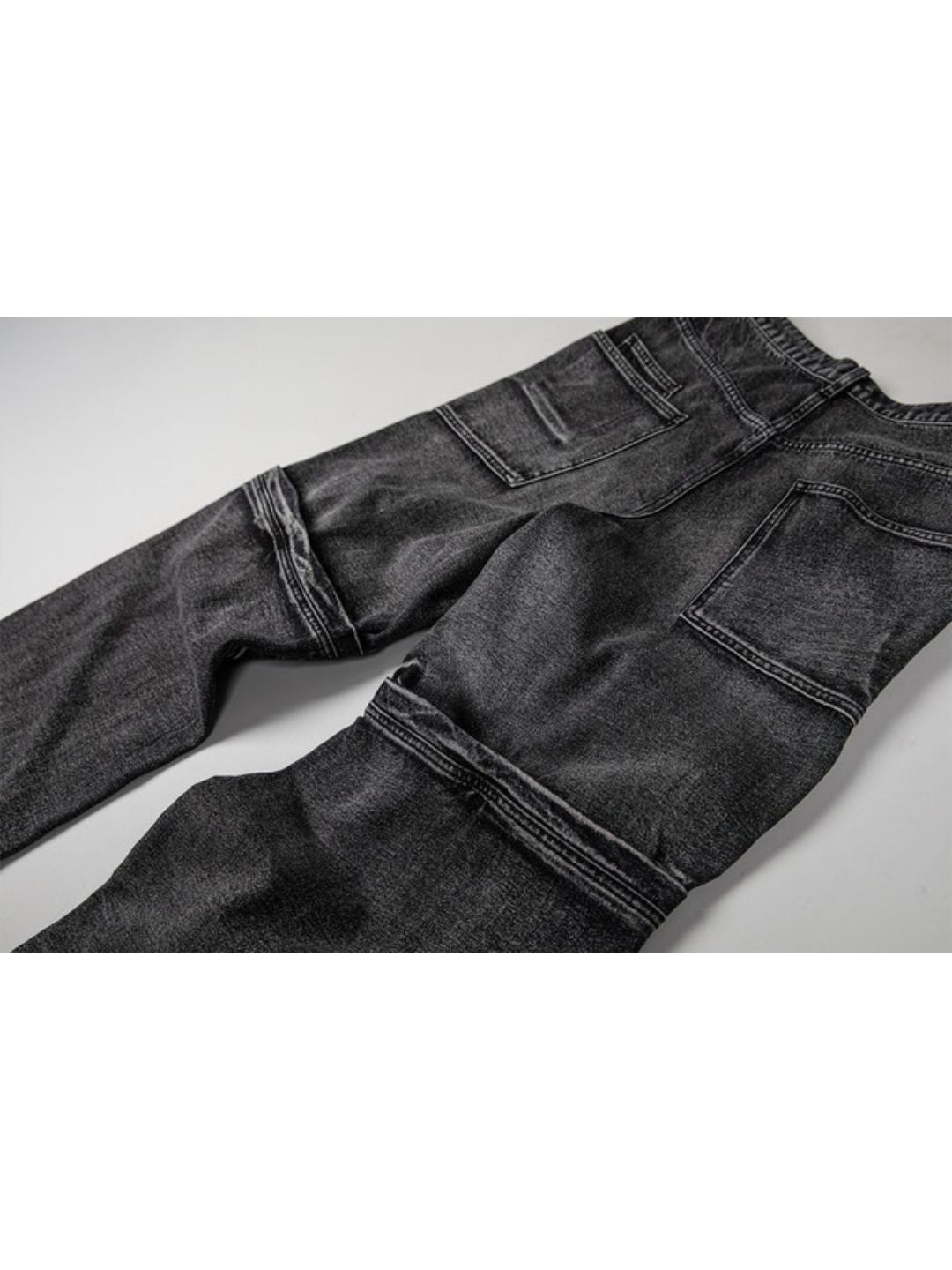 【roaringrad】Washed Flip Knee Denim Pants