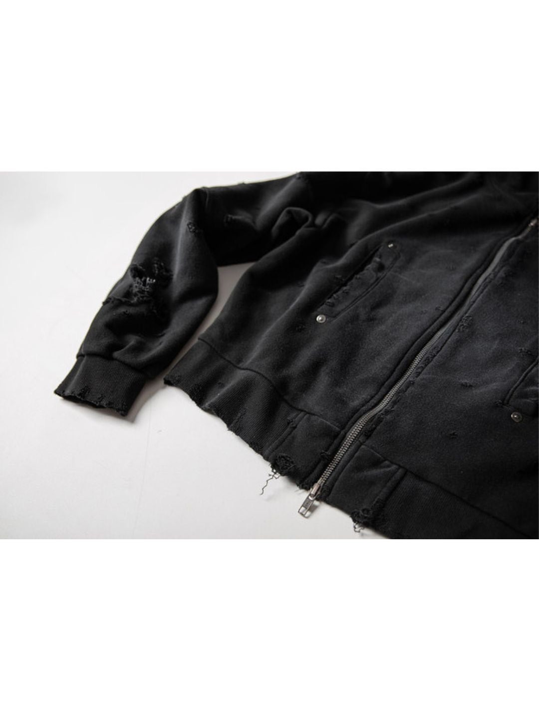 【roaringrad】Destroyed Crop Hoodie Jacket